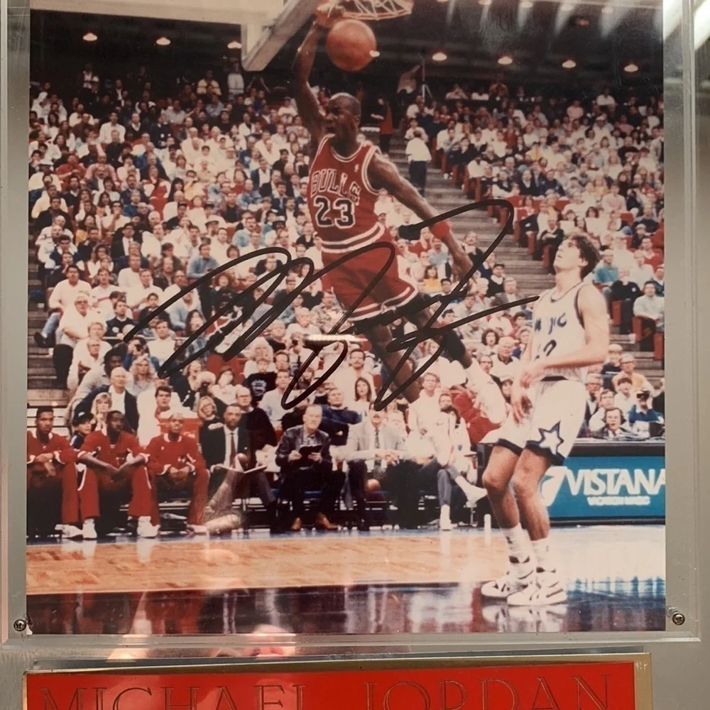 Michael Jordan Chicago bulls signed plaque three time MVP winner authentic